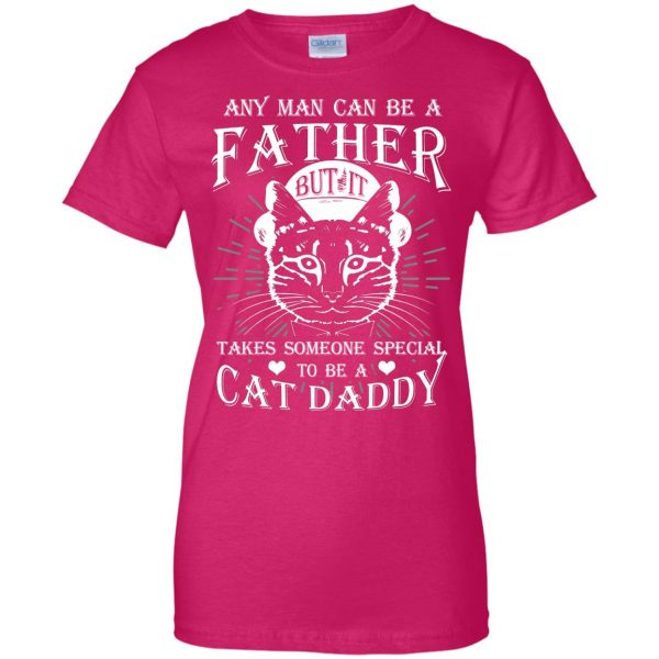 cat daddy womens t shirt - lady t shirt - pink heliconia