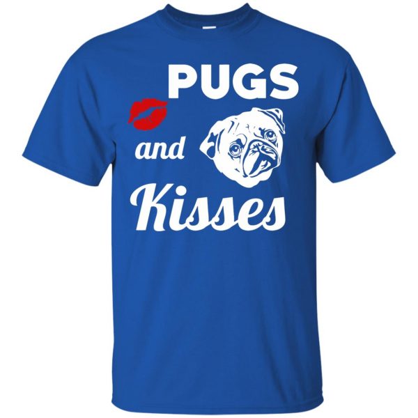 pugs and kisses t shirt - royal blue