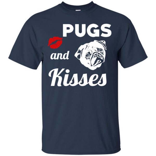 pugs and kisses t shirt - navy blue
