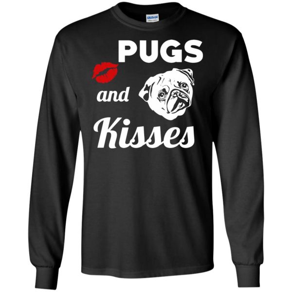 pugs and kisses long sleeve - black