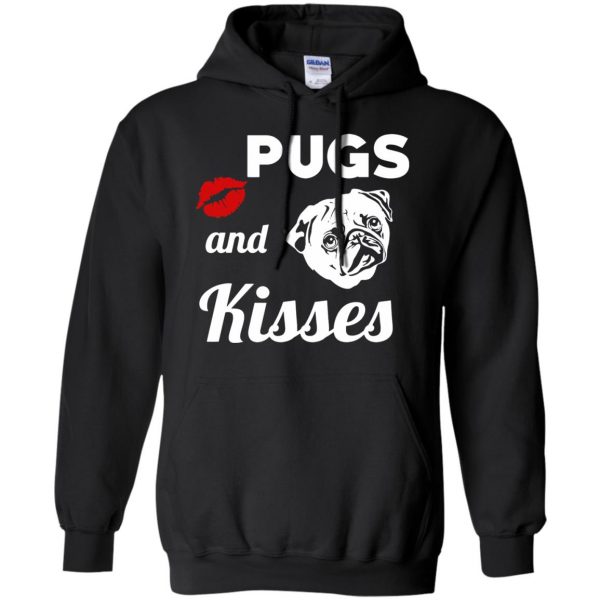 pugs and kisses hoodie - black