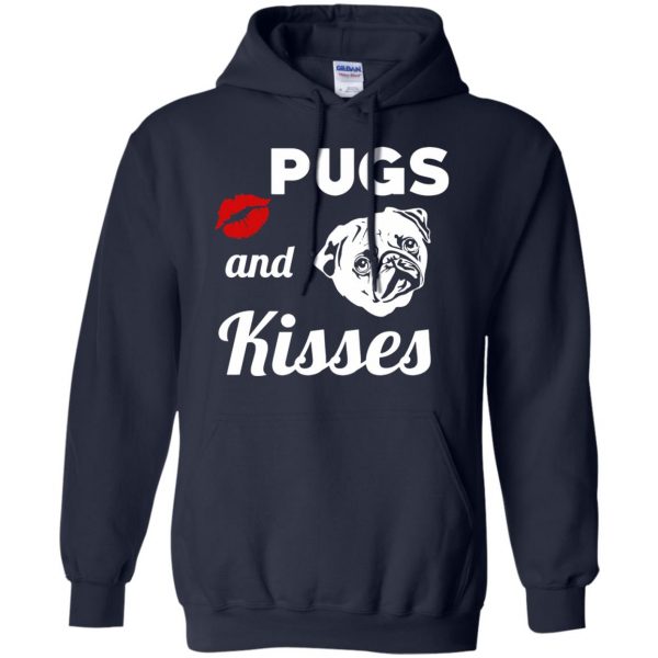 pugs and kisses hoodie - navy blue