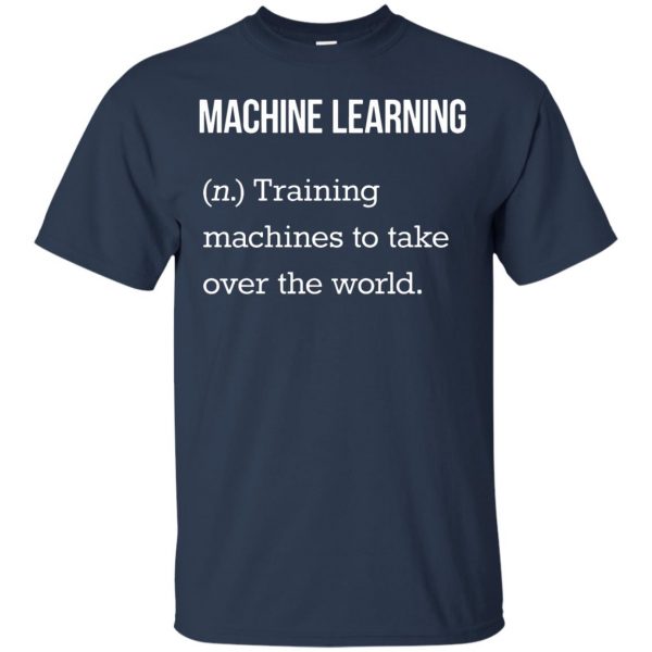 machine learning t shirt - navy blue