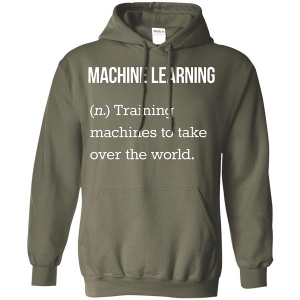 machine learning hoodie - military green