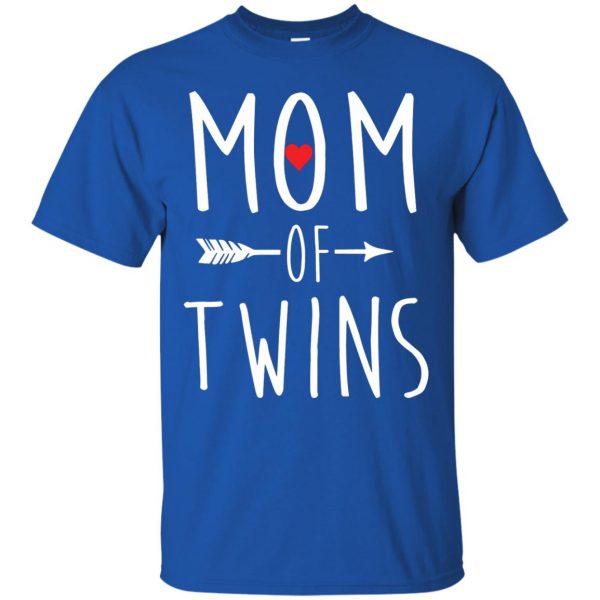 mom of twins t shirt - royal blue