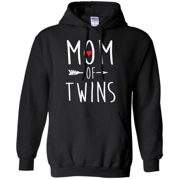 mom of twins hoodie - black