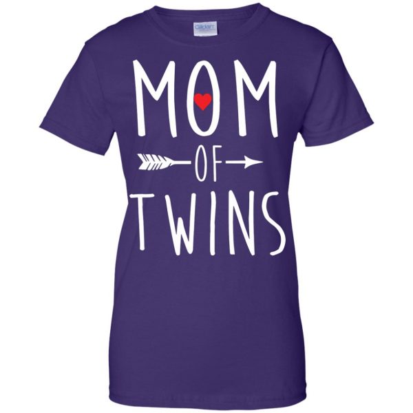 mom of twins womens t shirt - lady t shirt - purple