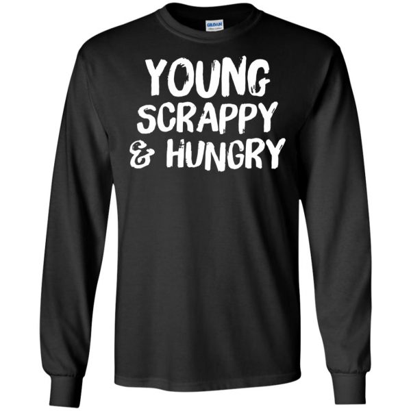 young scrappy hungry long sleeve - black