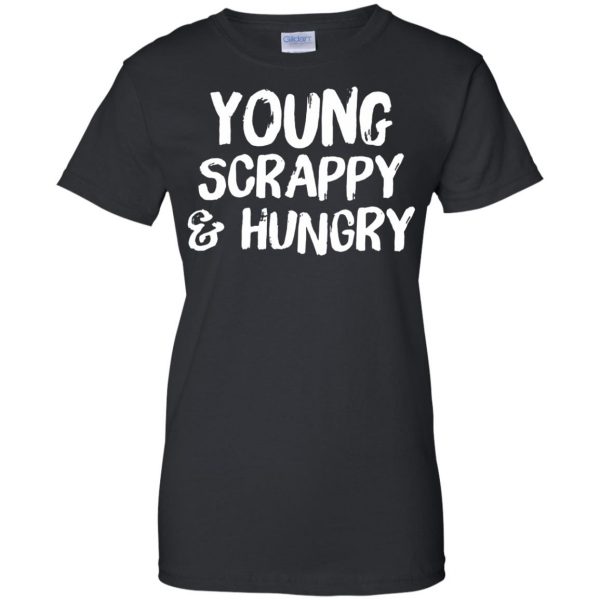 young scrappy hungry womens t shirt - lady t shirt - black