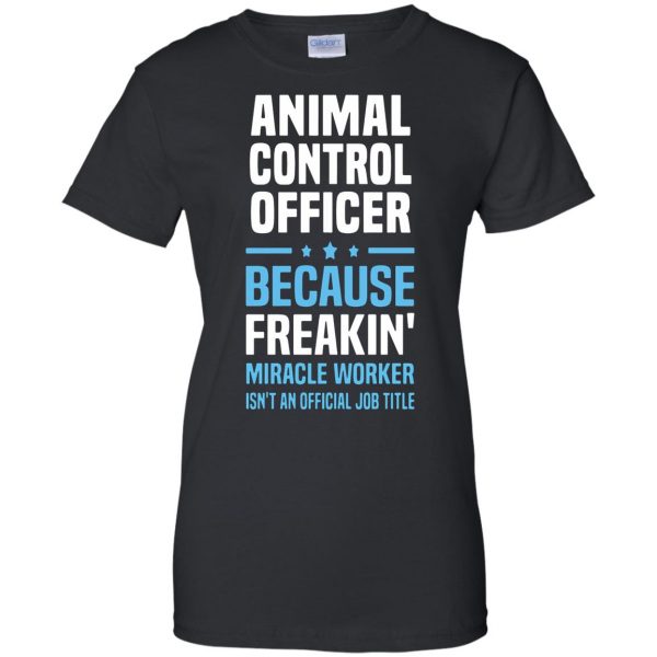 animal control officer womens t shirt - lady t shirt - black