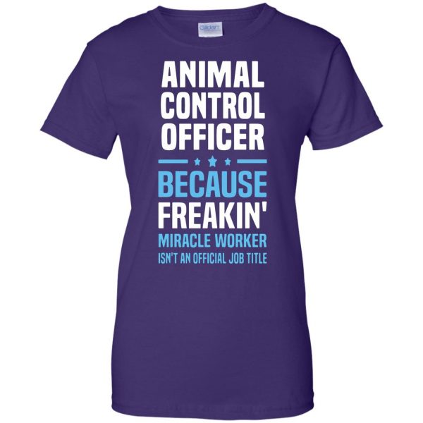 animal control officer womens t shirt - lady t shirt - purple