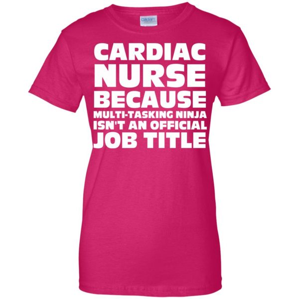 cardiac nurse womens t shirt - lady t shirt - pink heliconia