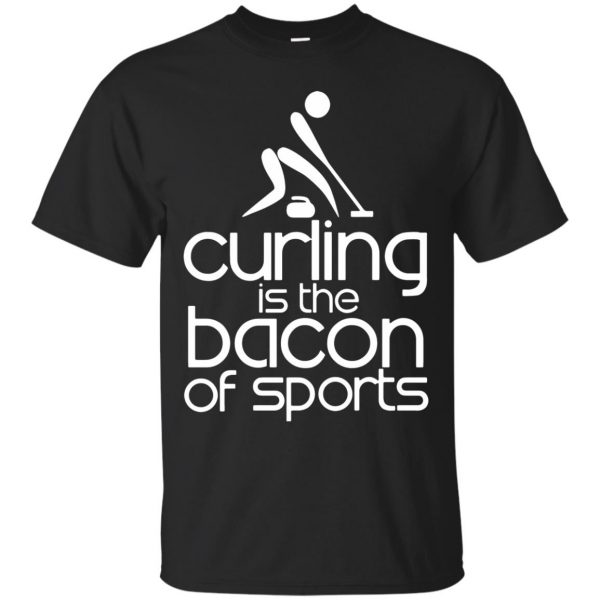 funny curling shirts - black