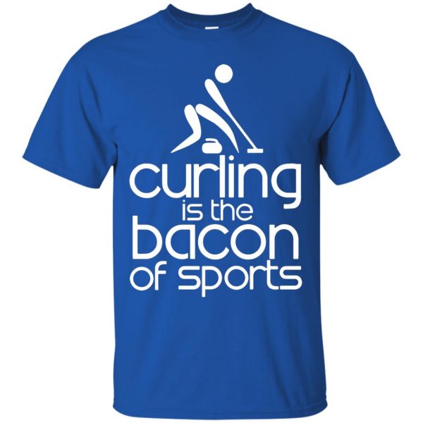 funny curling t shirt - royal blue
