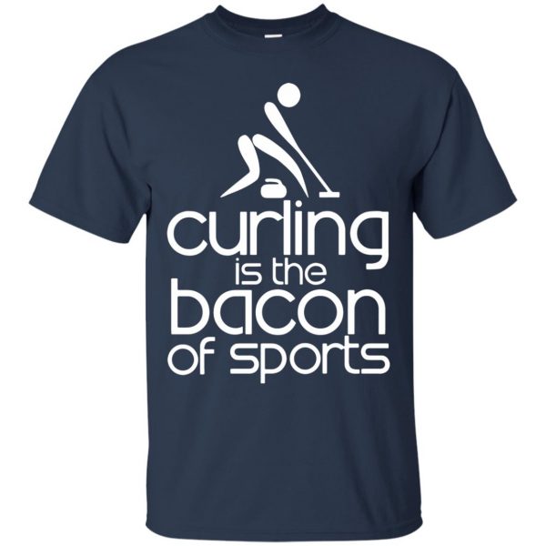 funny curling t shirt - navy blue