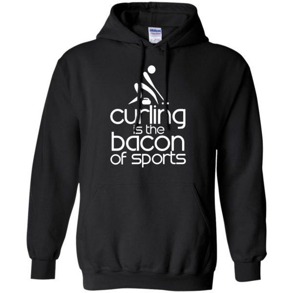 funny curling hoodie - black