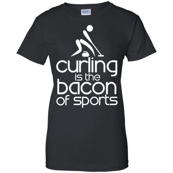 funny curling womens t shirt - lady t shirt - black