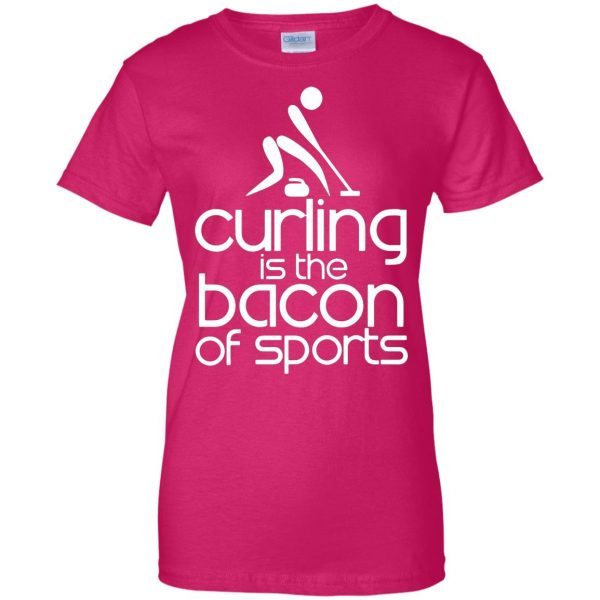 funny curling womens t shirt - lady t shirt - pink heliconia