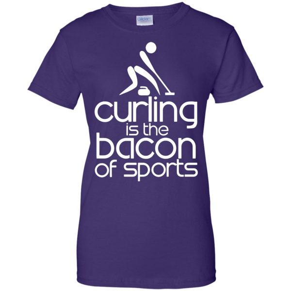 funny curling womens t shirt - lady t shirt - purple