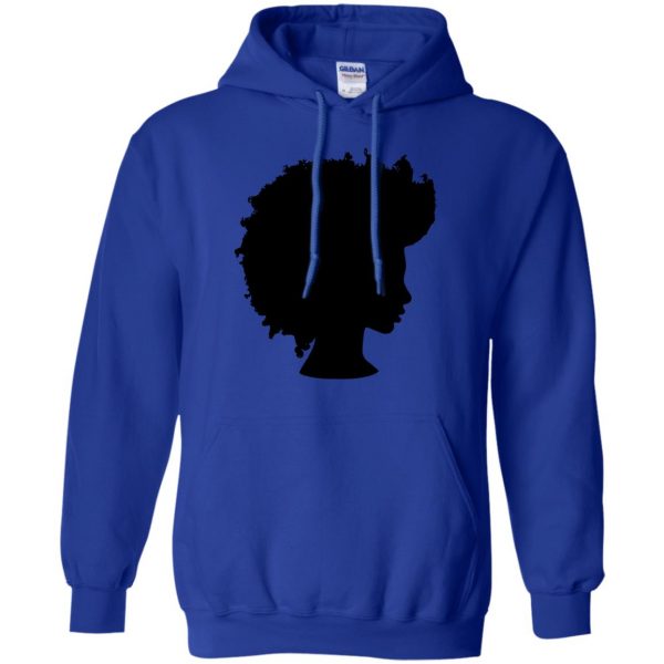 afro girl hoodie - royal blue
