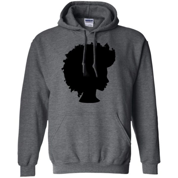 afro girl hoodie - dark heather