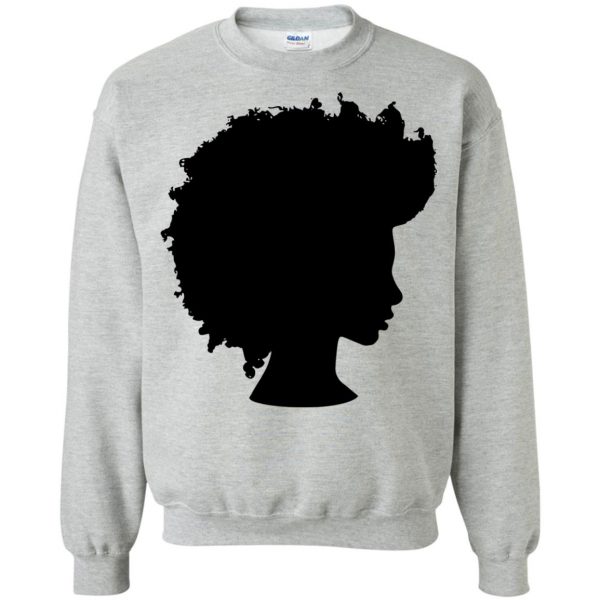 afro girl sweatshirt - sport grey