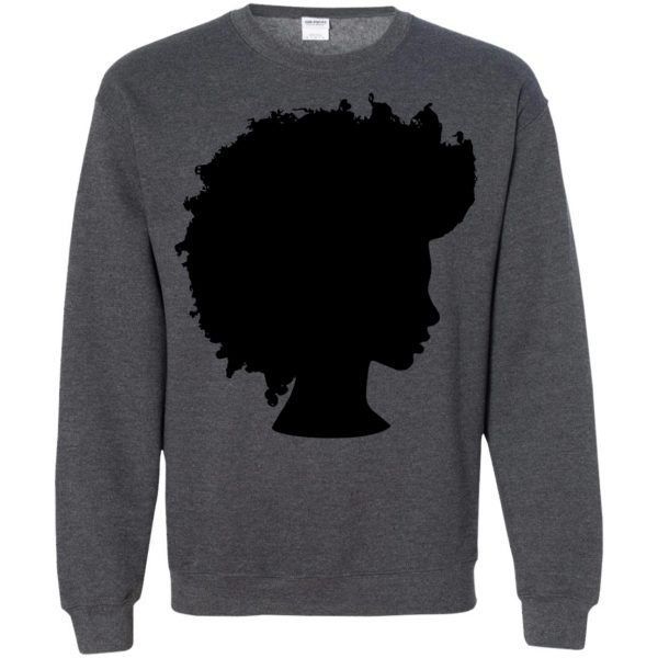 afro girl sweatshirt - dark heather