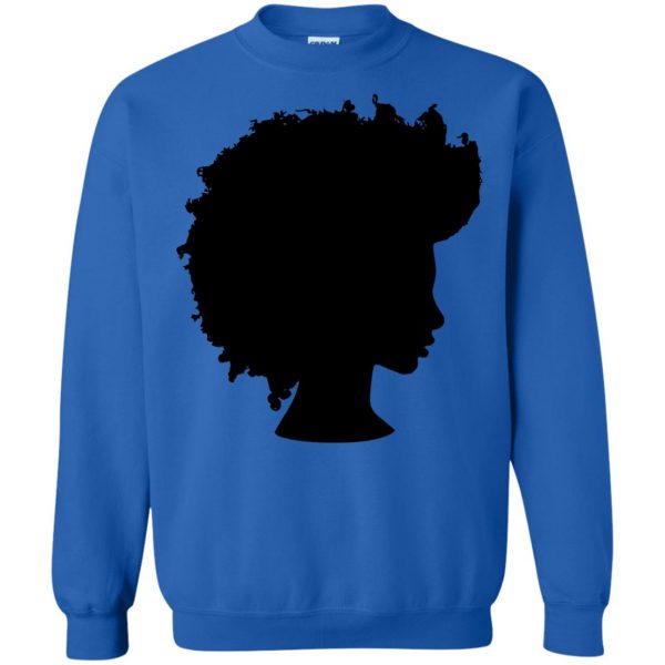 afro girl sweatshirt - royal blue