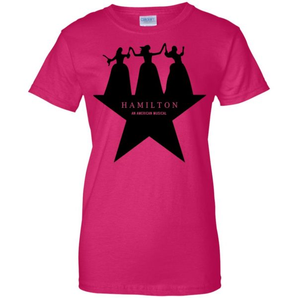 schuyler sisters womens t shirt - lady t shirt - pink heliconia