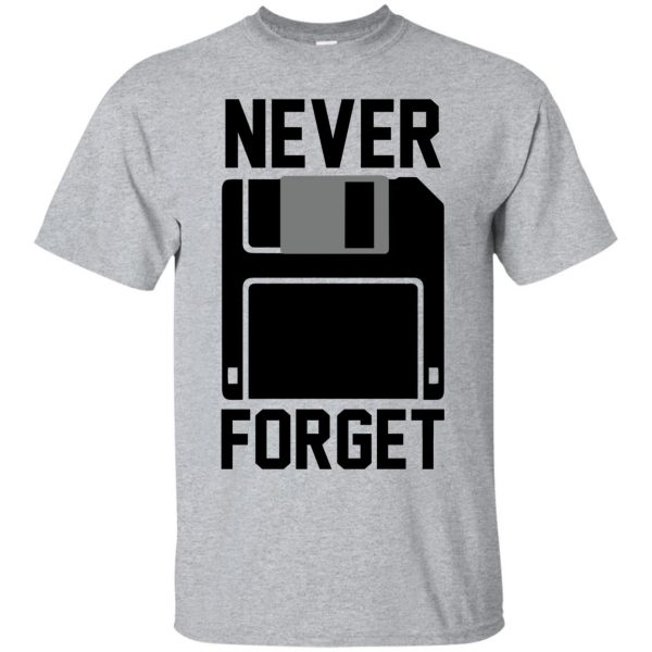 never forget floppy disk shirt - sport grey