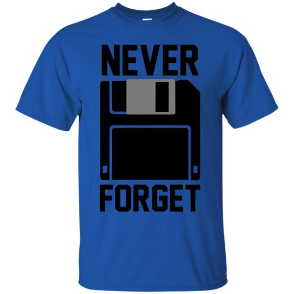 never forget floppy disk t shirt - royal blue