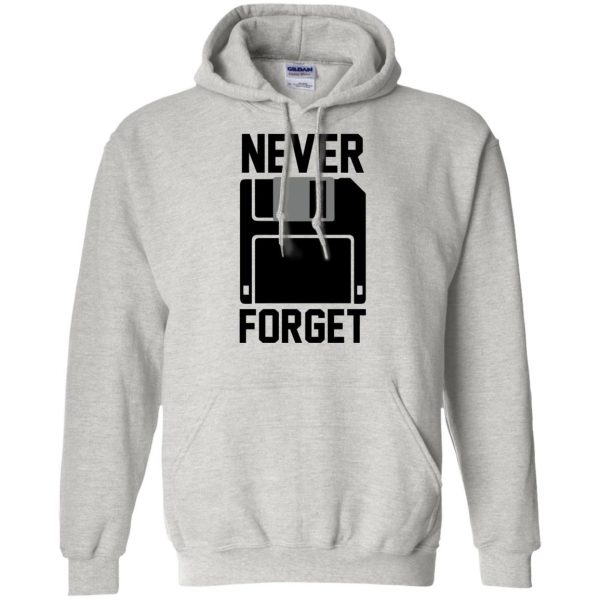 never forget floppy disk hoodie - ash