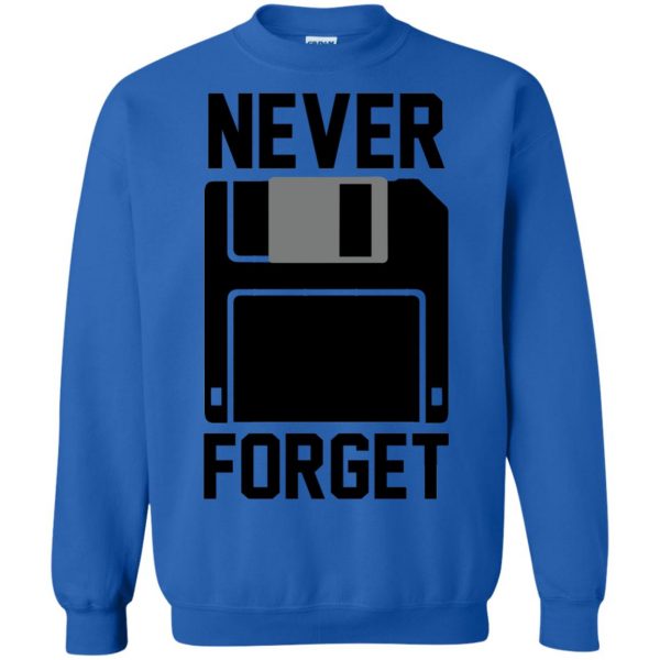 never forget floppy disk sweatshirt - royal blue