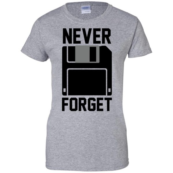 never forget floppy disk womens t shirt - lady t shirt - sport grey