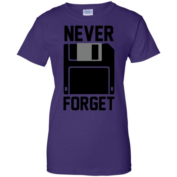 never forget floppy disk womens t shirt - lady t shirt - purple