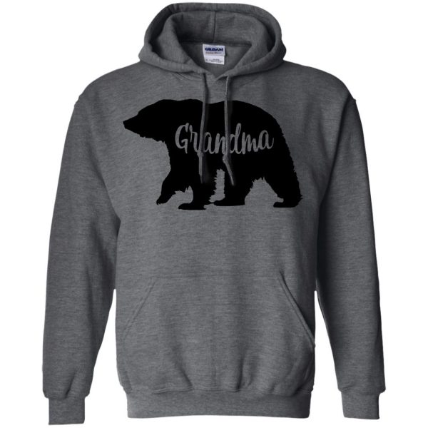 grandma bear hoodie - dark heather