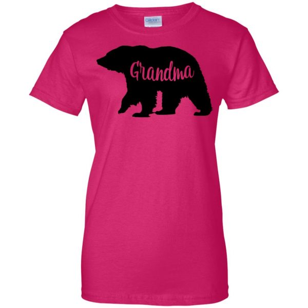 grandma bear womens t shirt - lady t shirt - pink heliconia