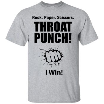 rock paper scissors throat punch shirt - sport grey