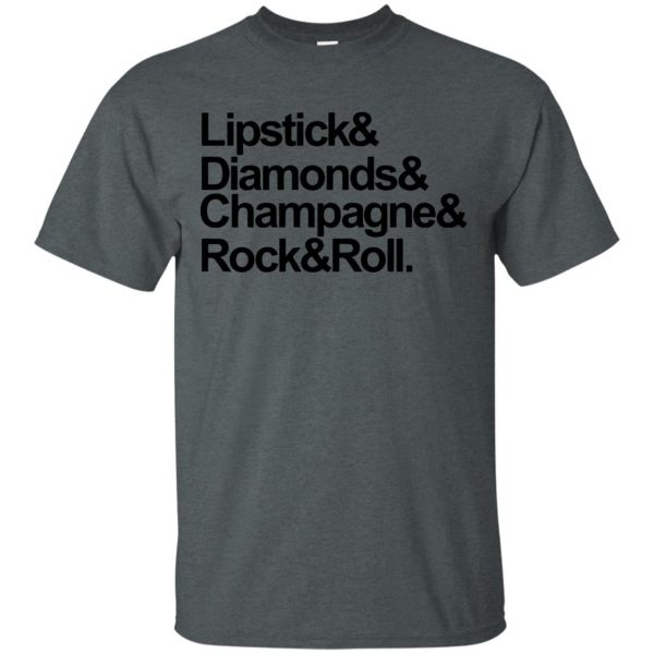 lipstick diamonds champagne rock and roll t shirt - dark heather