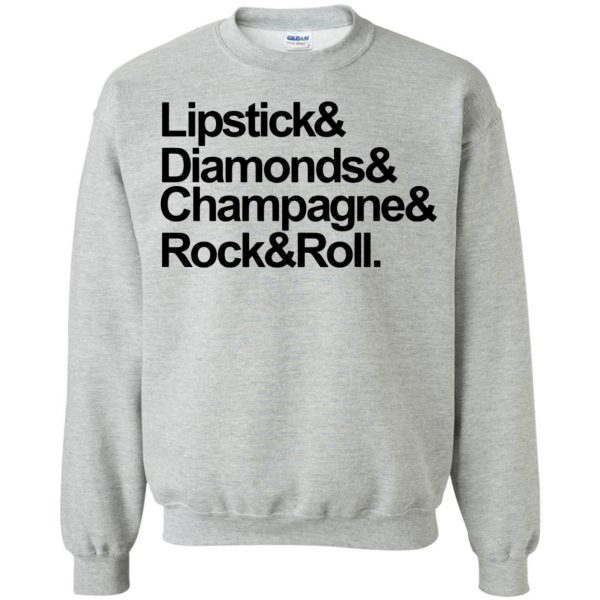 lipstick diamonds champagne rock and roll sweatshirt - sport grey