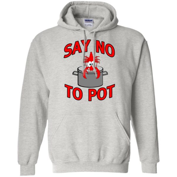 say no to pot lobster hoodie - ash
