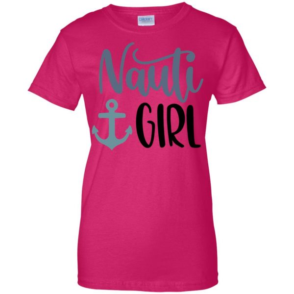 nauti girl womens t shirt - lady t shirt - pink heliconia