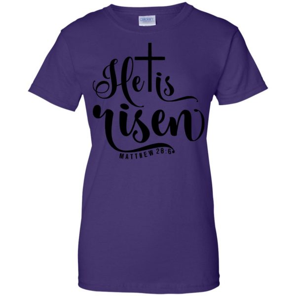 he is risen womens t shirt - lady t shirt - purple