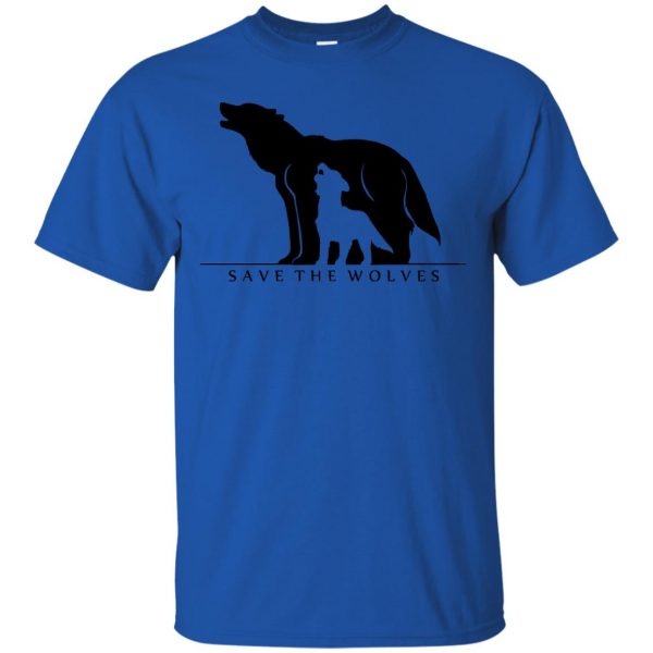 save the wolves t shirt - royal blue