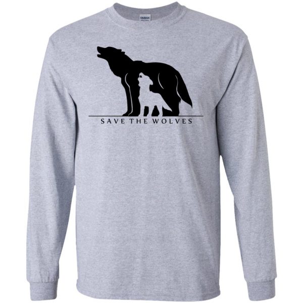save the wolves long sleeve - sport grey