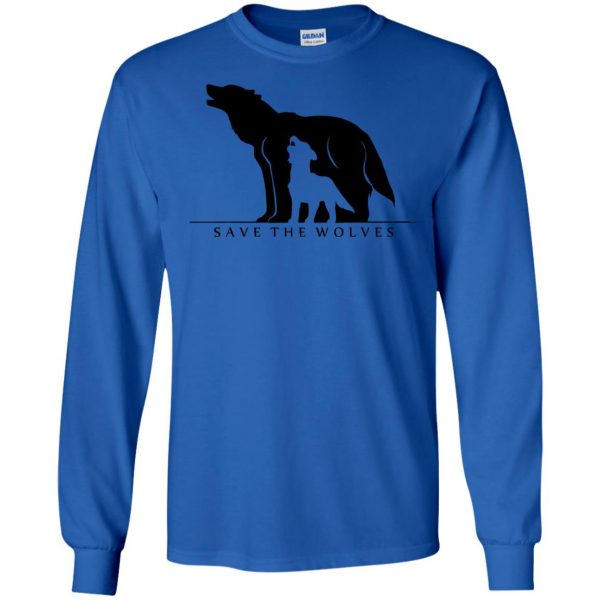 save the wolves long sleeve - royal blue