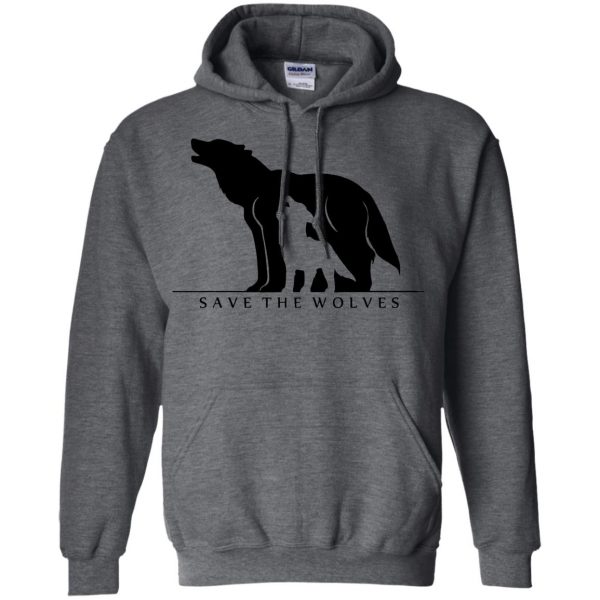 save the wolves hoodie - dark heather