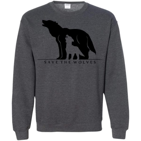 save the wolves sweatshirt - dark heather