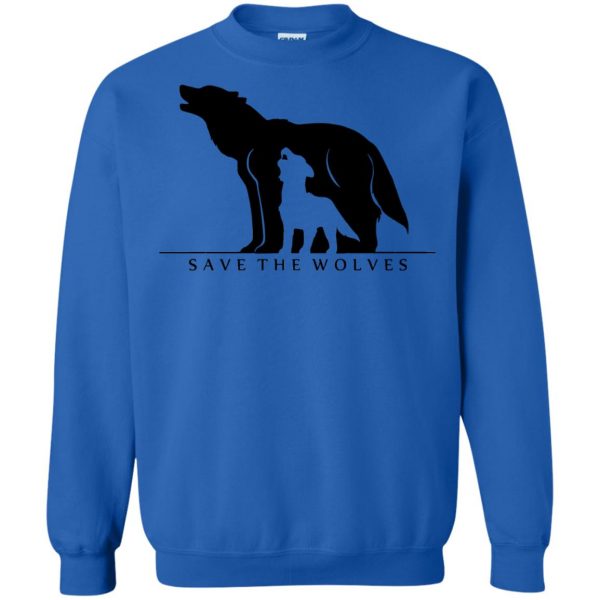 save the wolves sweatshirt - royal blue
