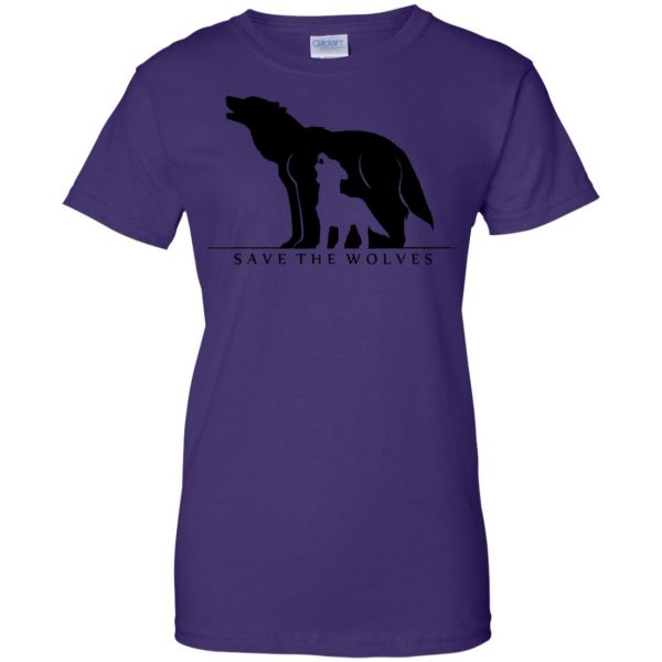 save the wolves womens t shirt - lady t shirt - purple